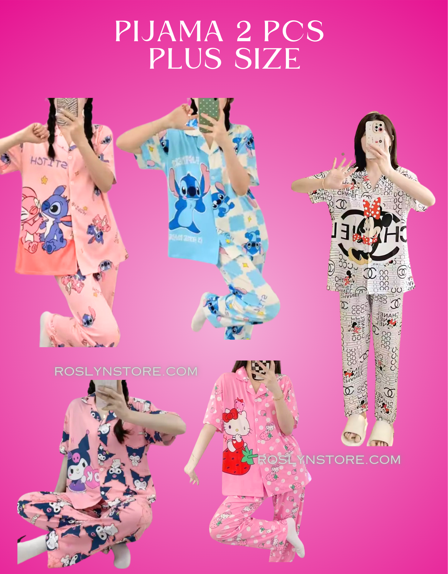 PIJAMAS KAWAII- - (2 pcs Pijama ) (M-L-)adjustable Pijama $11 / buy 3 price is $9 per each Pijama