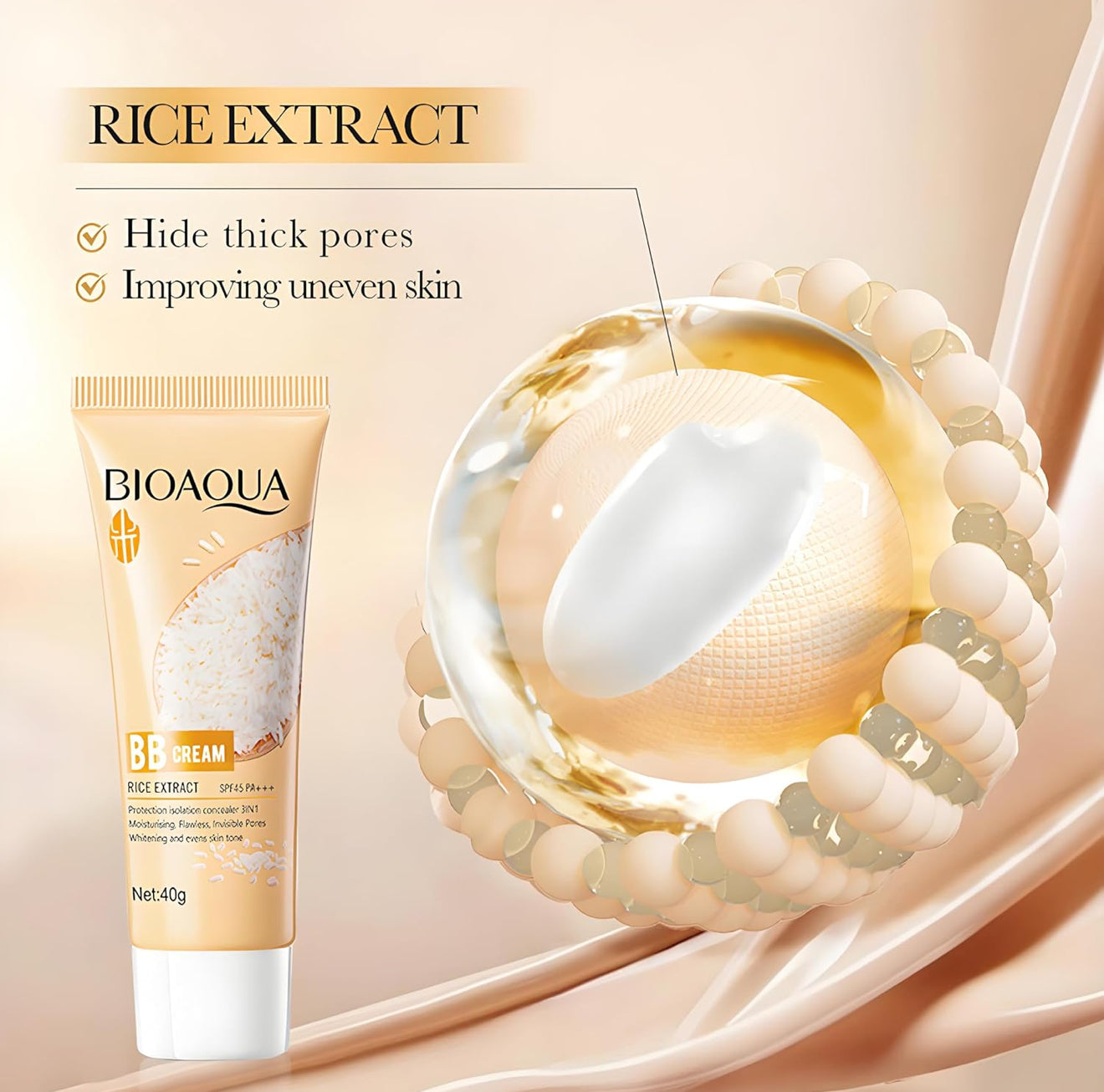 BB CREAM - RICE  -(SET 2 PCS)- SPF 45+