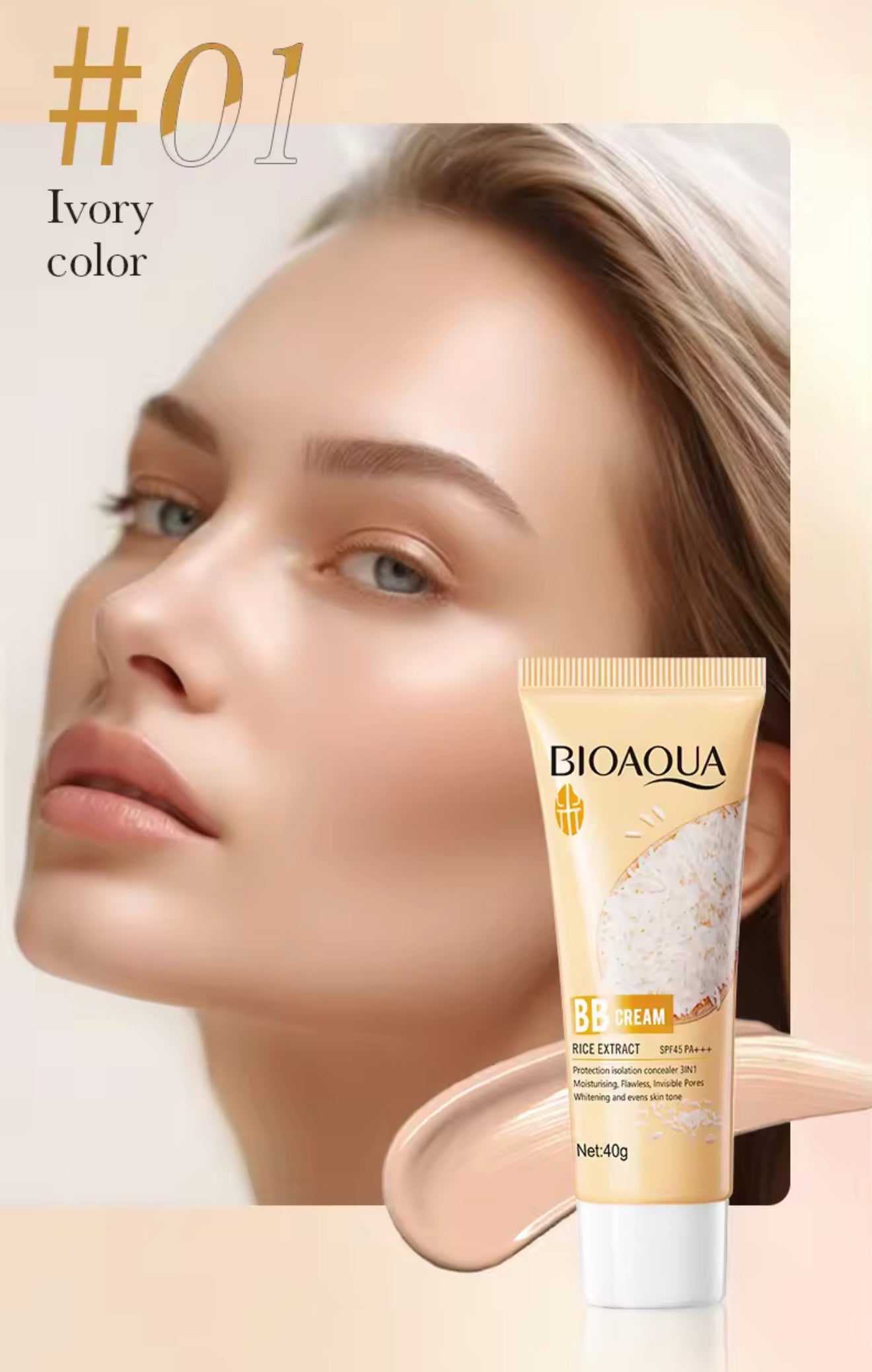 BB CREAM - RICE  -(SET 2 PCS)- SPF 45+