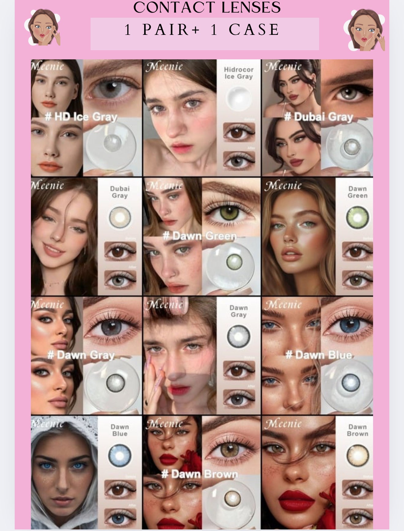 CONTACT LENSES - 1 piece $8 - buy 6 pcs $4 per box