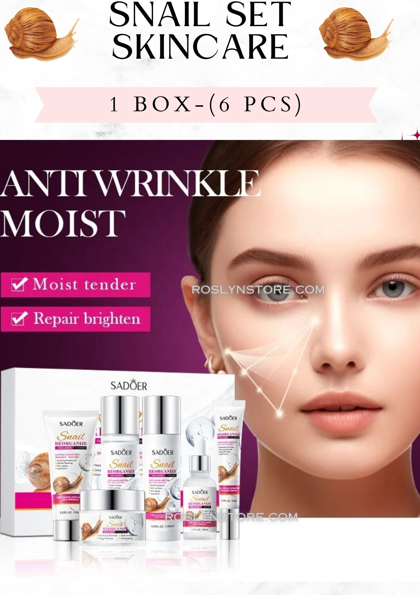 SADOER-SNAIL SET SKINCARE- 6 pcs per box