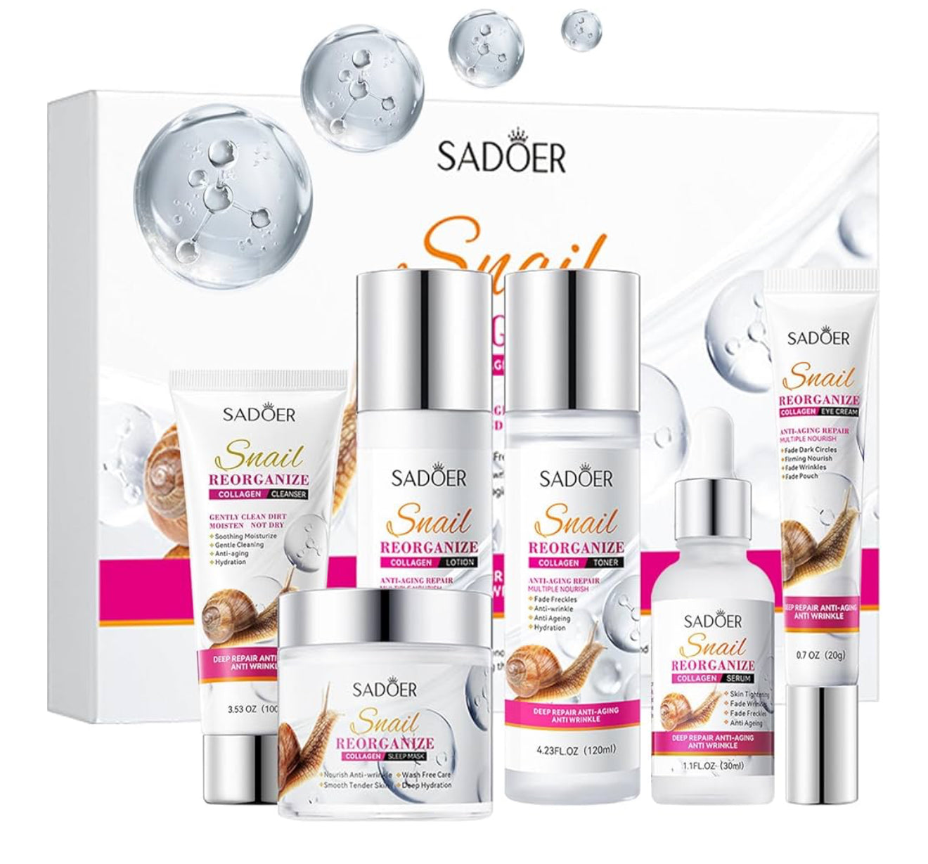SADOER-SNAIL SET SKINCARE- 6 pcs per box