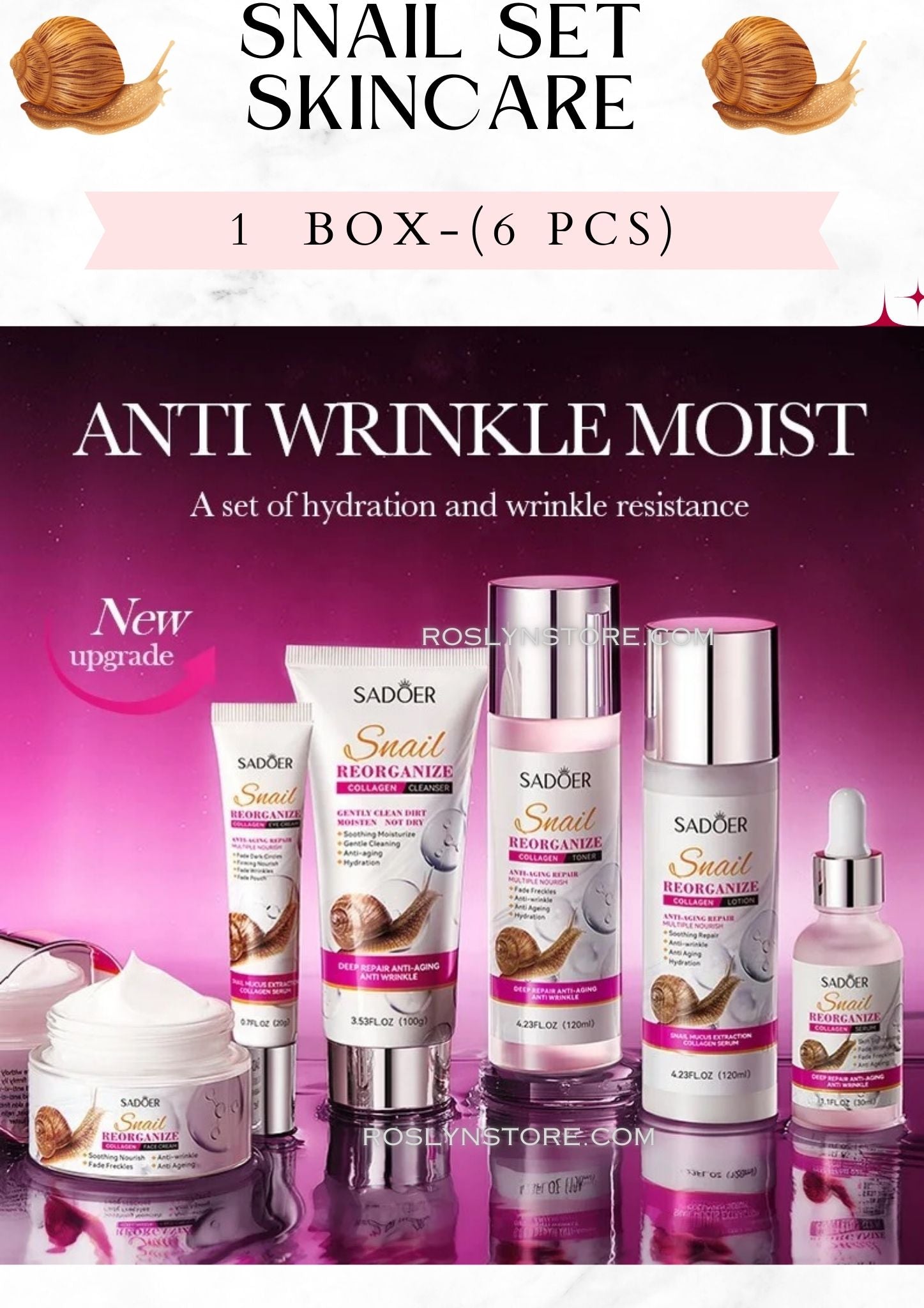 SADOER-SNAIL SET SKINCARE- 6 pcs per box
