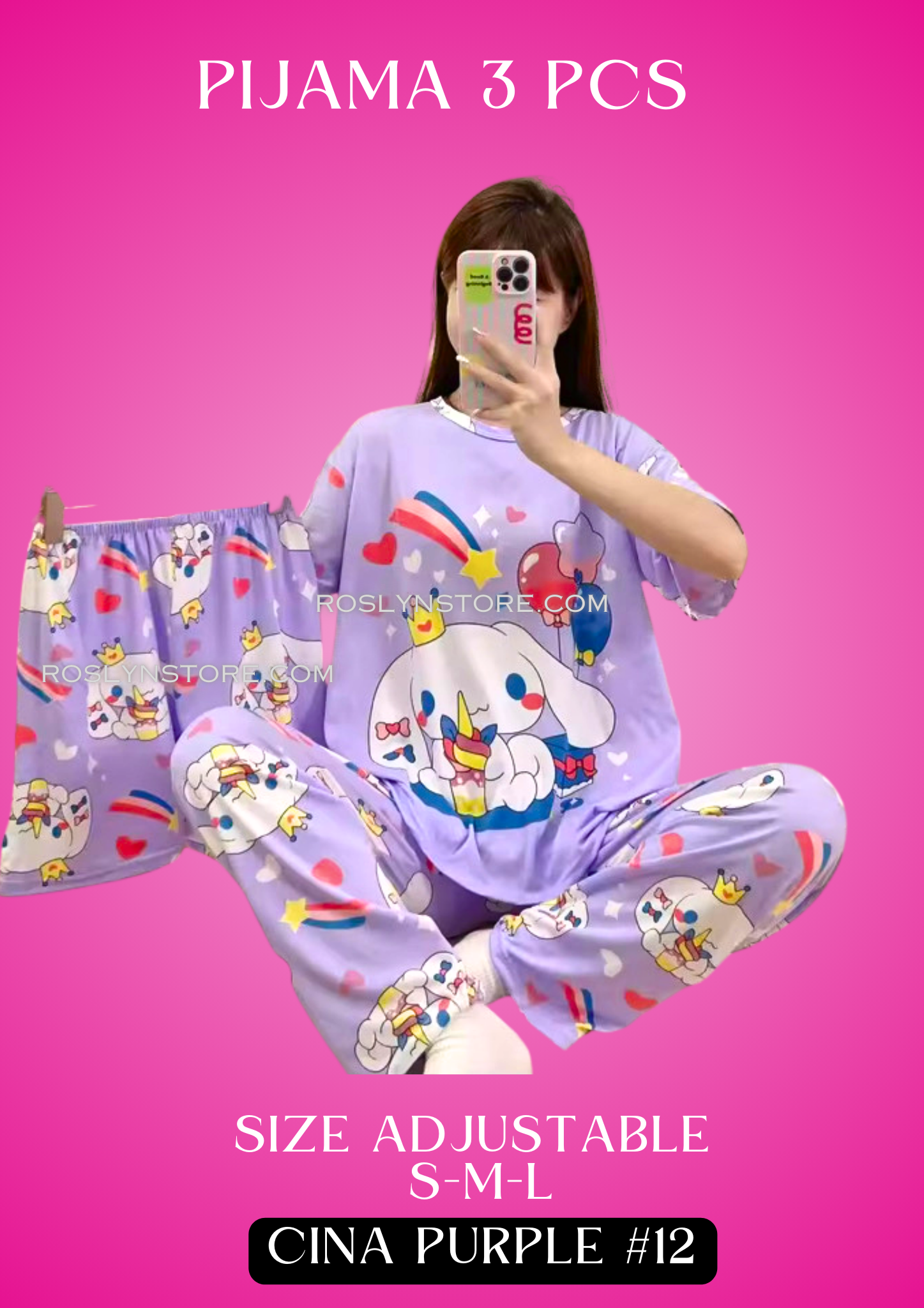 PIJAMAS KAWAII- Pajamas kawaii- (3 pcs Pijama ) (S-M-L) adjustable size1 Pijama $10 / buy 3 price is $8 per each Pijama - Adjustable size ( S- M-L)