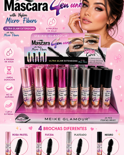 MEIKE GLAMOUR BLACK MASCARA- 24 pcs box (Mk401)