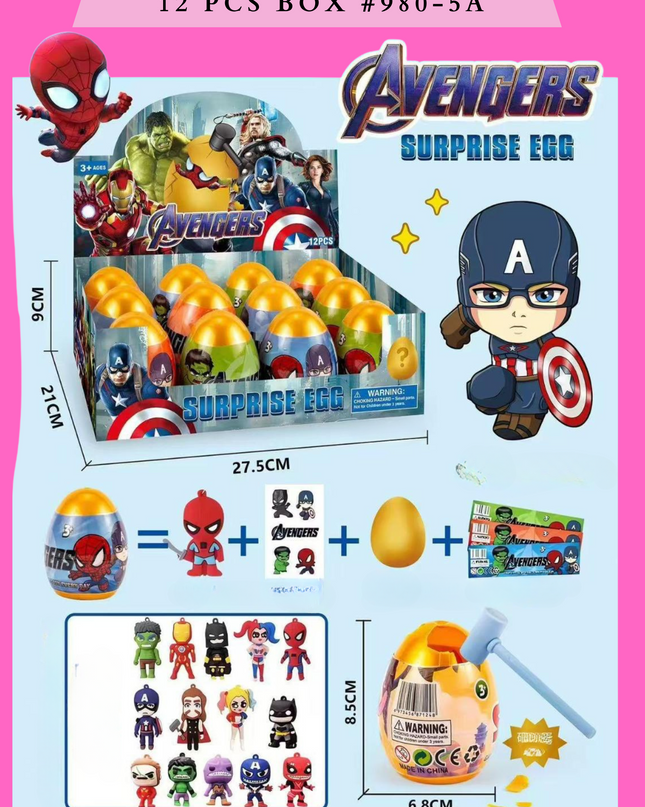 SURPRISE EGG Avengers - 12 PCS BOX #980-5