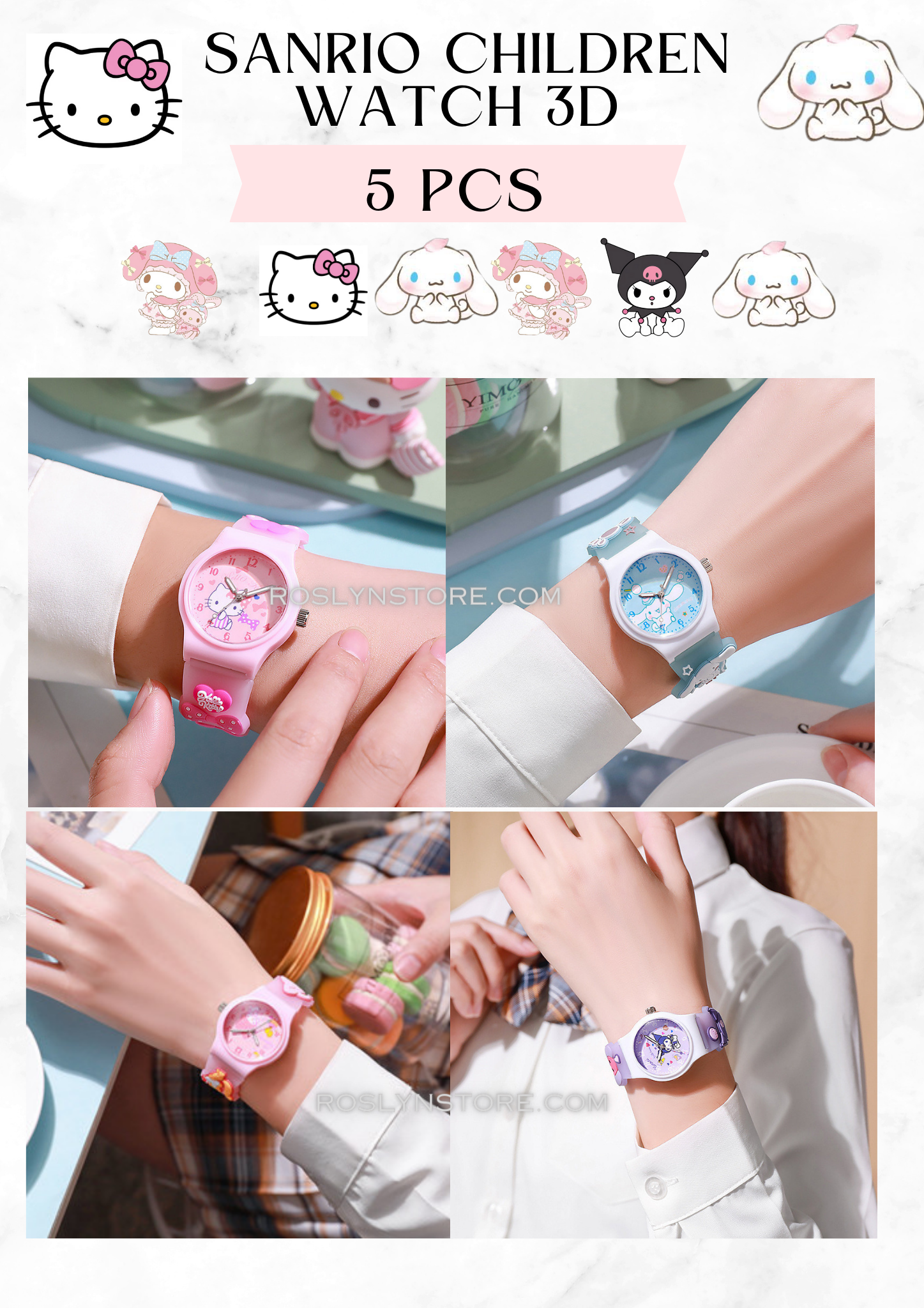 SANRIO-  children watch 3D - 5 pcs