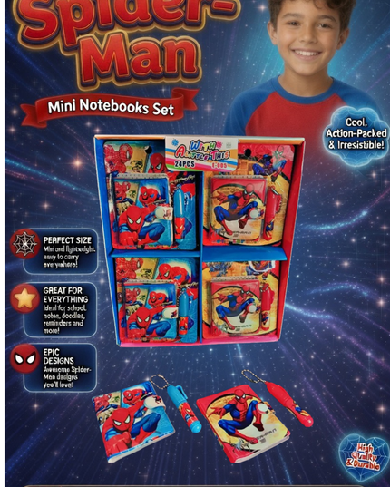 Spiderman mini notebook with pen 24 pcs box