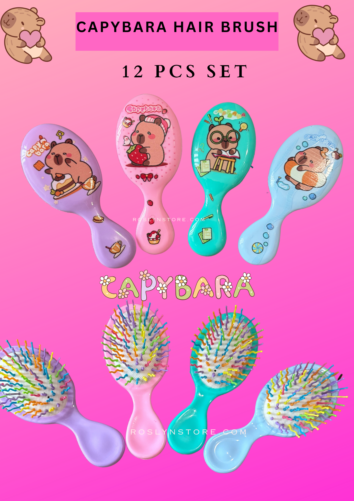 Capybara  hair brush - 12 pcs set