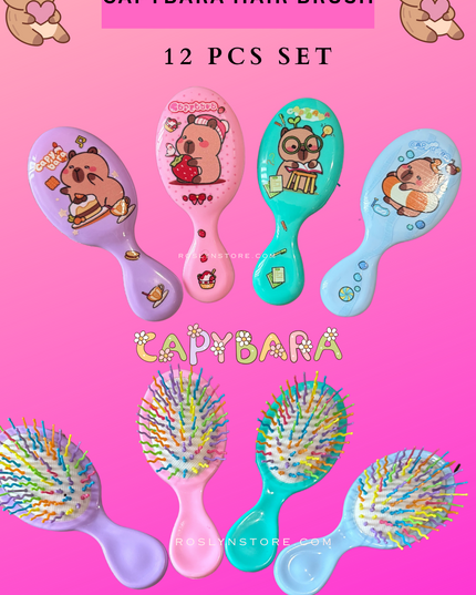 Capybara  hairbrush - 12 pcs set
