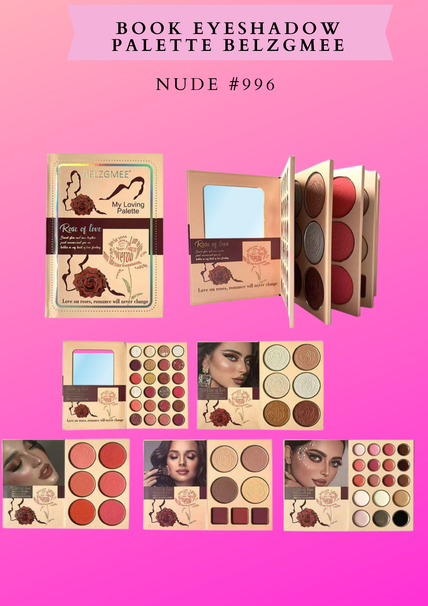 BOOK EYESHADOW PALETTE BELZGMEE NUDE #996