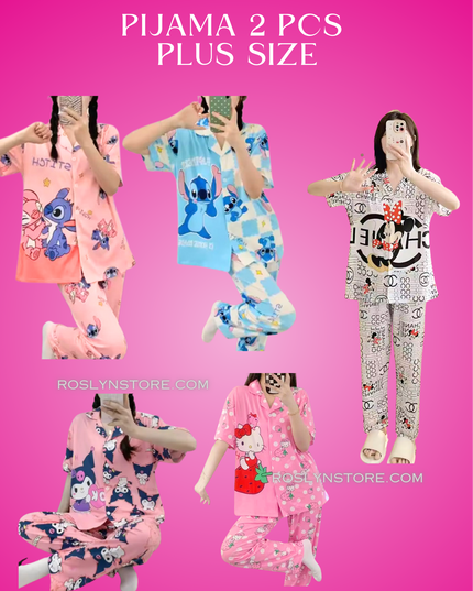 PIJAMAS KAWAII- - (2 pcs Pijama ) (M-L-)adjustable Pijama $11 / buy 3 price is $9 per each Pijama