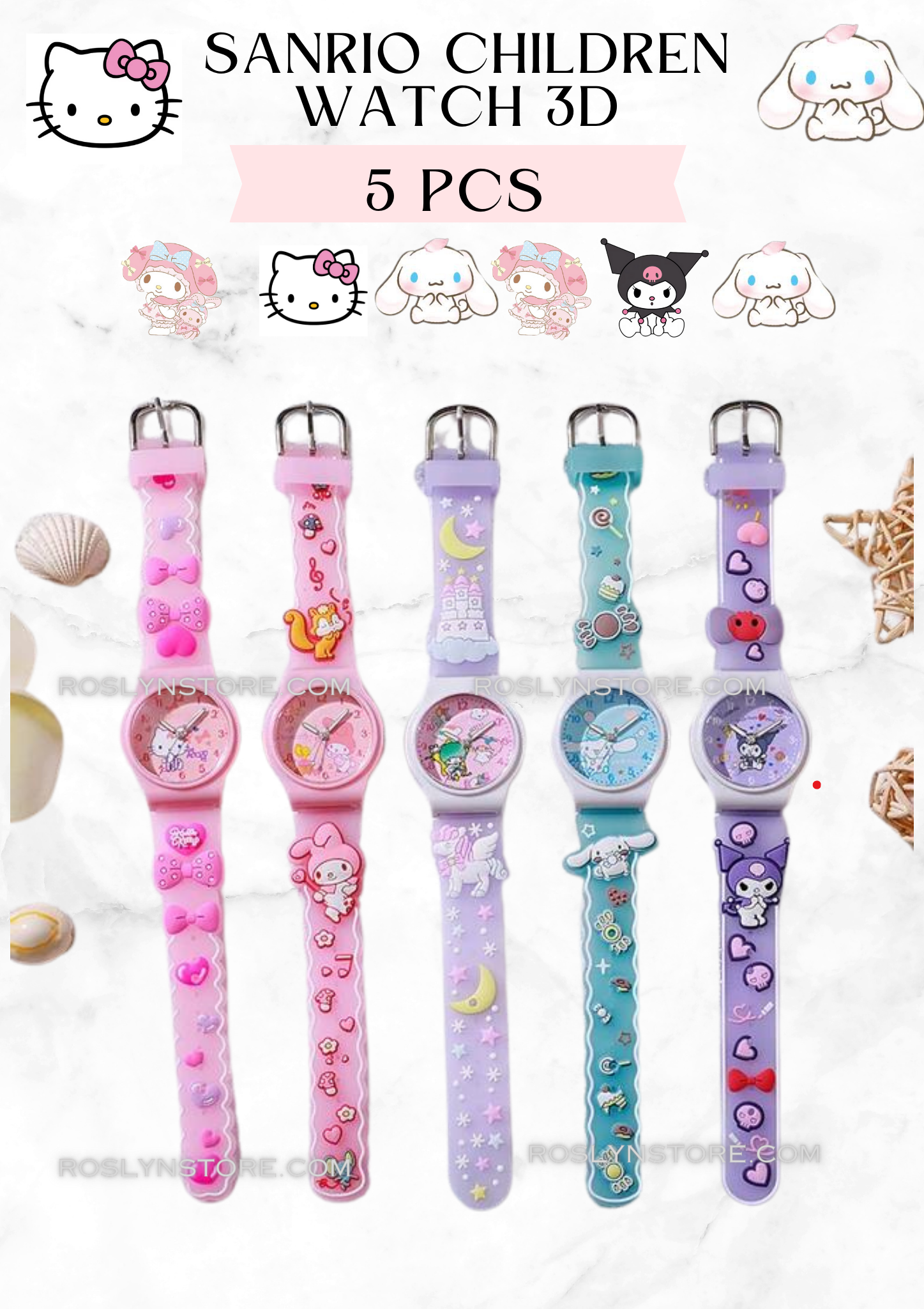 SANRIO-  children watch 3D - 5 pcs