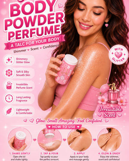 YARA BODY POWDER PERFUME with glitter   POWER- 12 pcs box