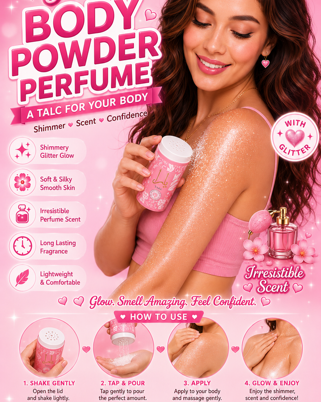 YARA BODY POWDER PERFUME with glitter   POWER- 12 pcs box
