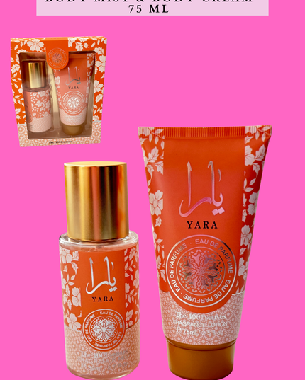 GIFT SET YARA ORANGE BODY MIST & BODY CREAM 75 ML