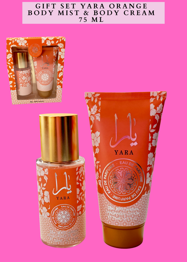 GIFT SET YARA ORANGE BODY MIST & BODY CREAM 75 ML