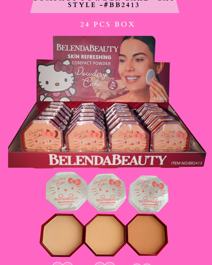 COMPACT POWDER CAKE - CAT STYLE -#BB2413 -(24 PCS BOX)