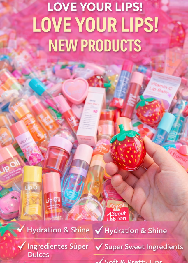 LOVE YOUR LIPS- bundle 15 pcs - 30 pcs - 50 pcs( Lip mix lips products include keychain, serum and blush and more )