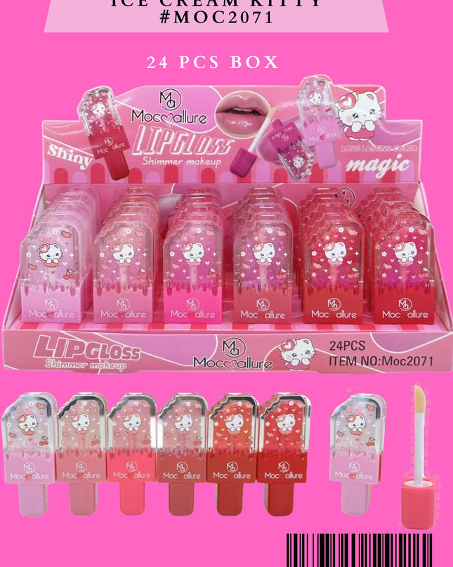 LIPGLOSS SHIMMER ICE CREAM - magic -KITTY-  #MOC2071 24 PCS BOX