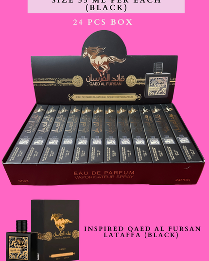 Qaed al fursan travel size 35 ml per each black -24 pcs box