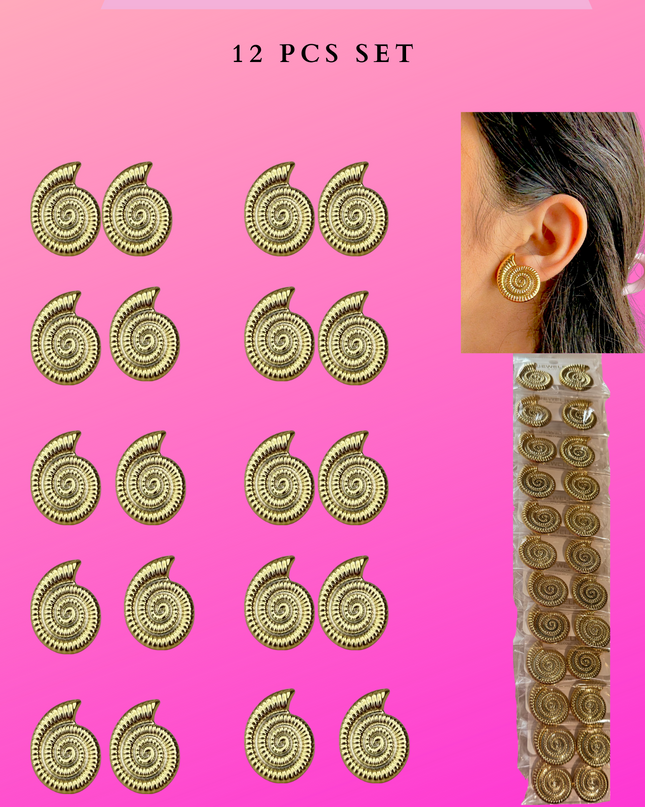 SNAIL EARRINGS - 12 PCS SET
