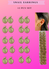 SNAIL EARRINGS - 12 PCS SET