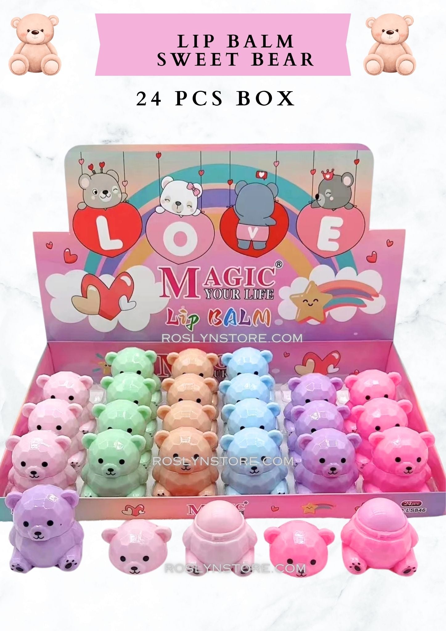 LIP BALM SWEET BEAR - 24 PCS BOX