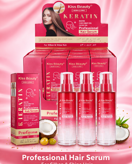 KISS BEAUTY Professional hair serum- 12 pcs box ( big size 100 ml per bottle )