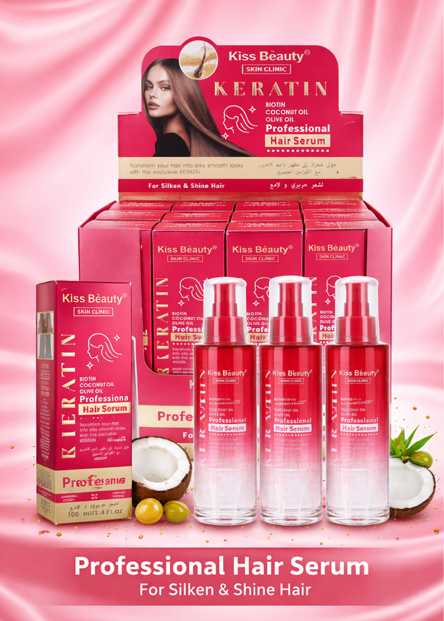 KISS BEAUTY Professional hair serum- 12 pcs box ( big size 100 ml per bottle )