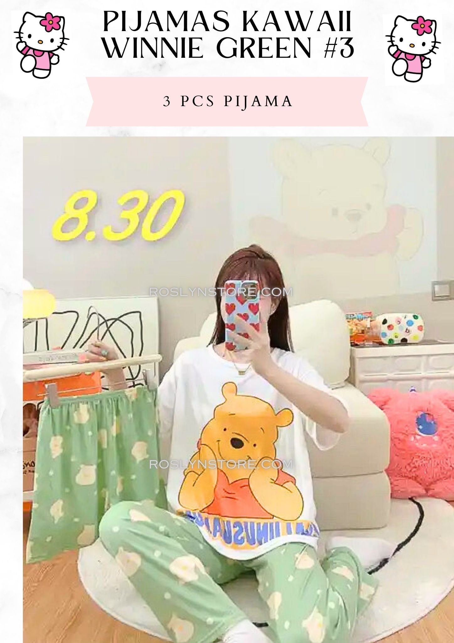 PIJAMAS KAWAII- Pajamas- (3 pcs Pijama ) 1 Pijama $10 / buy 3 price is $8 per each Pijama - Adjustable size ( S- M-L)