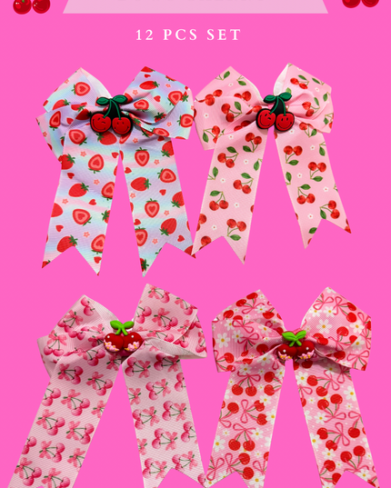 CHERRY  BOWS  (#RS57146) - 12 PCS SET