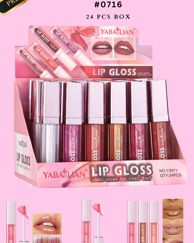 LIPGLOSS colored tint  - 24 pcs  (PREMIUM BRAND) - #0716