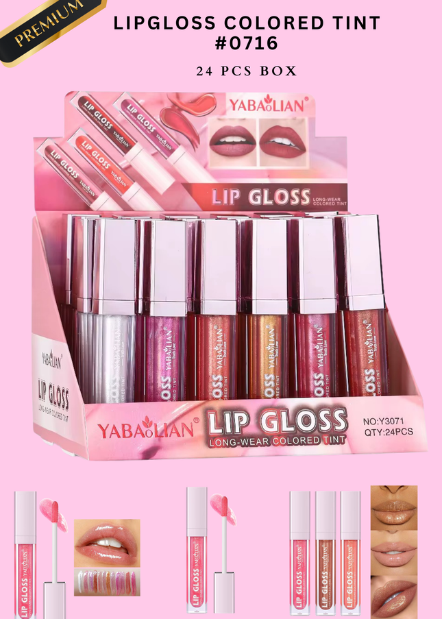 LIPGLOSS colored tint  - 24 pcs  (PREMIUM BRAND) - #0716