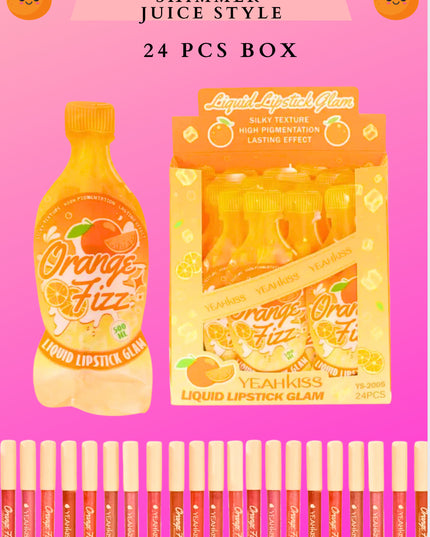 LIQUID LIPGLOSS shimmer JUICE STYLE 24 PCS BOX - ORANGE Fizz