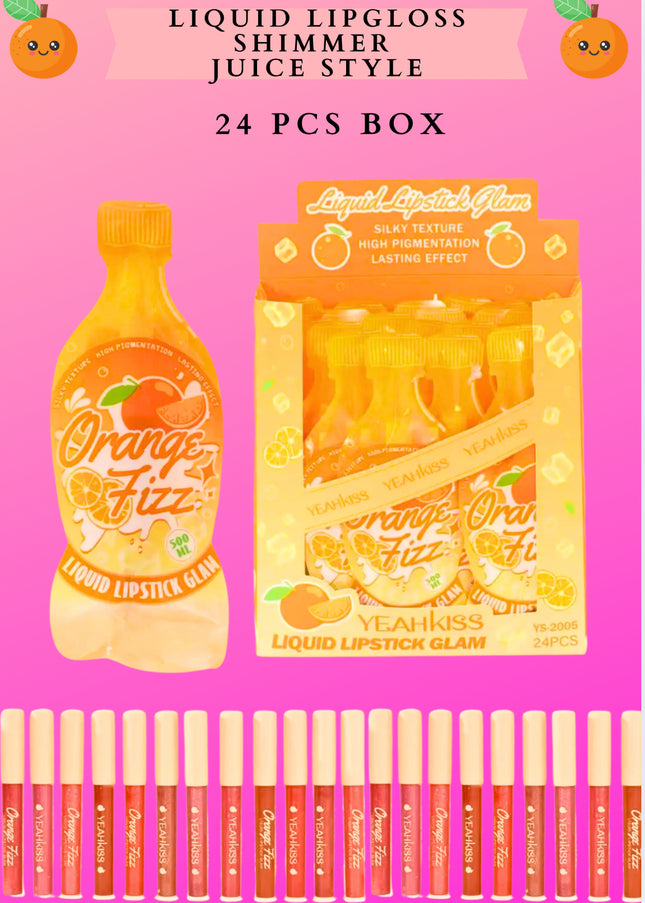 LIQUID LIPGLOSS shimmer JUICE STYLE 24 PCS BOX - ORANGE Fizz
