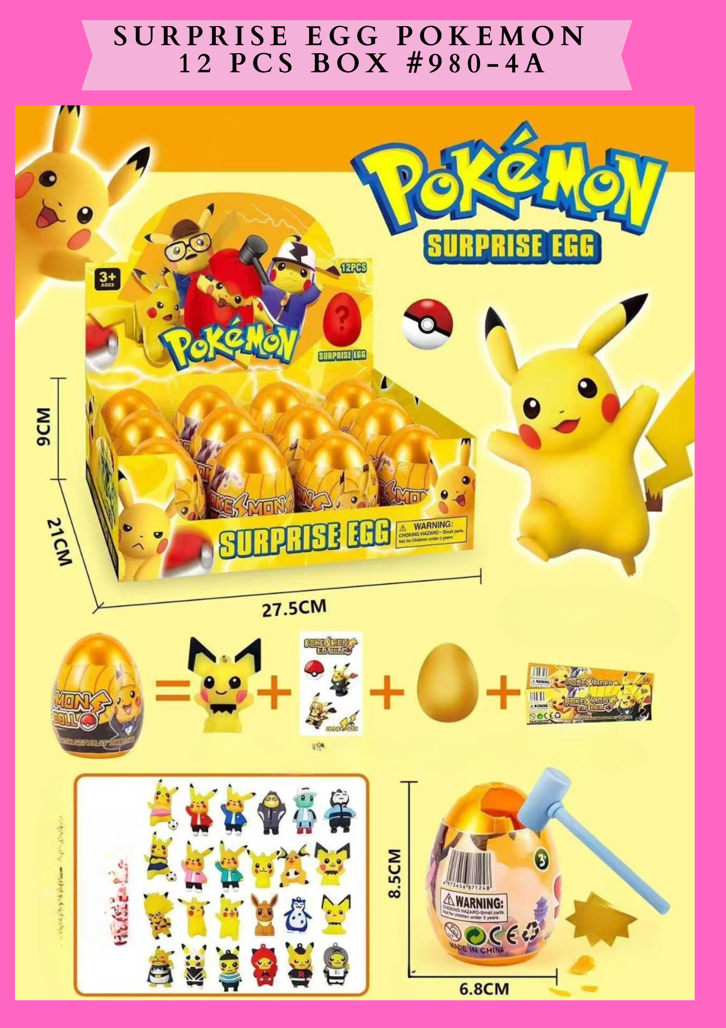 SURPRISE EGG POKEMON - 12 PCS BOX