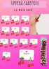 CHERRY EARRINGS STYLE#2 (#RS57097) - 12 PCS SET