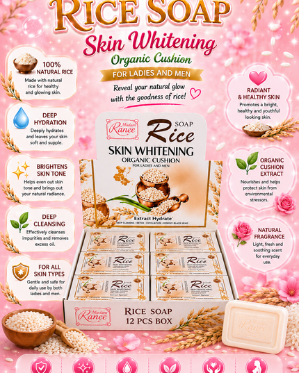 RICE SOAP whitening - 12 PCS box (