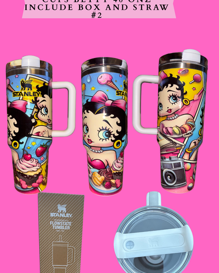 CUPS BETTY 40 ONZ INCLUDE BOX AND STRAW #2