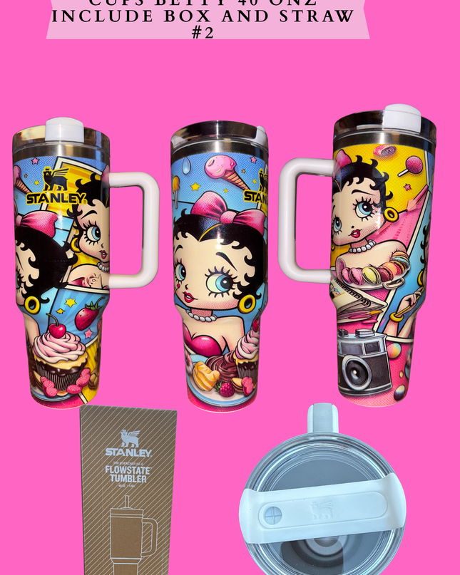 CUPS BETTY 40 ONZ INCLUDE BOX AND STRAW #2