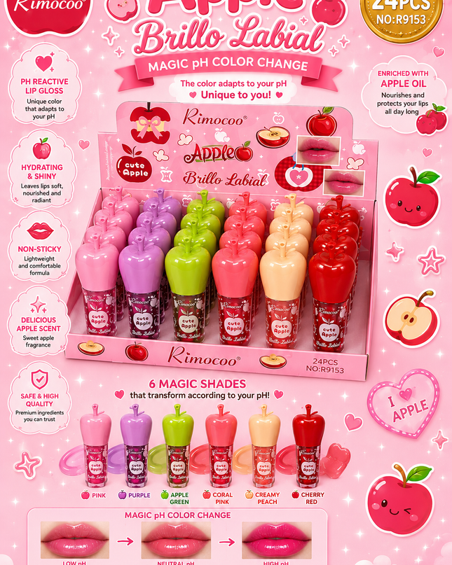 LIPGLOSS APPLE- 24 pcs box #R9153