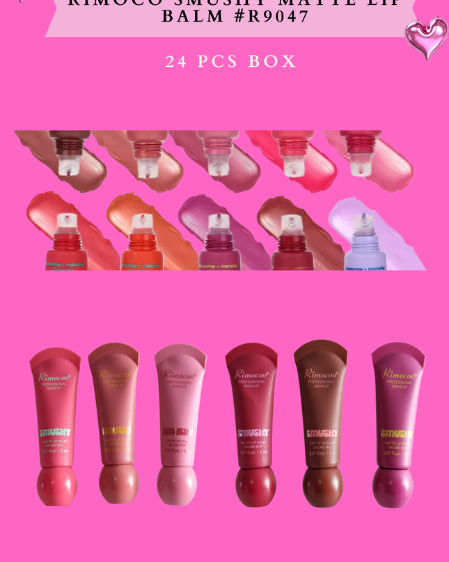 RIMOCO SMUSHY MATTE LIP BALM #R9047 -24 PCS box