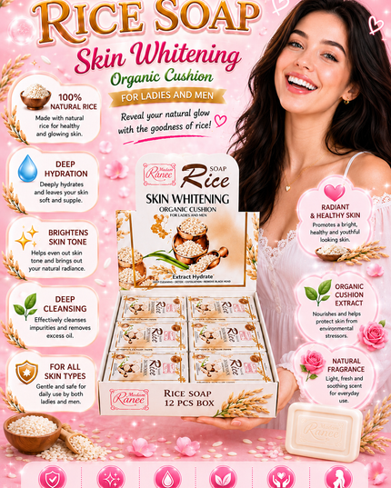 RICE SOAP whitening - 12 PCS box (