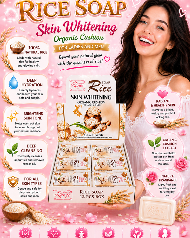 RICE SOAP whitening - 12 PCS box (