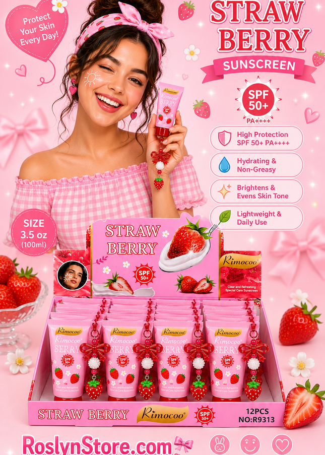 SUNSCREEN WITH KEYCHAIN - Rimocoo- strawberry - 12 pcs box ( #R933)