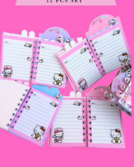 CAT-  MINI NOTEBOOKS -12 PCS SET