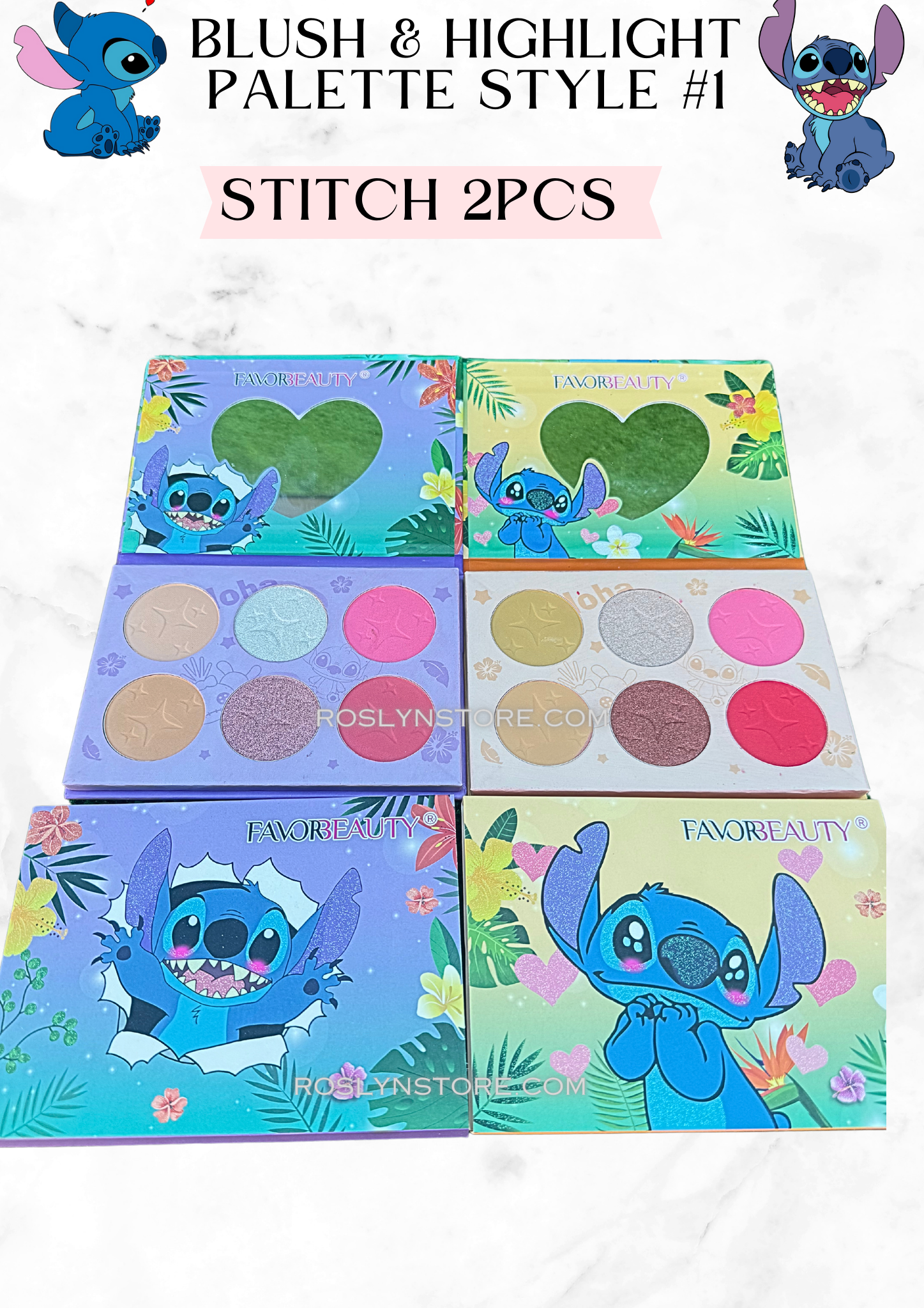 Bundle palette blush  & highlight- stitch - Style #1