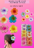 HAIR CLAW CLIP FLOWER STYLE-  12 PCS SET