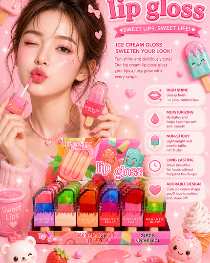 ICE CREAM  - romantic bear #HF8071
